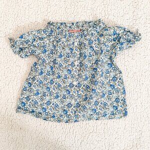 BISBY Kids Blue Floral Blouse EUC *